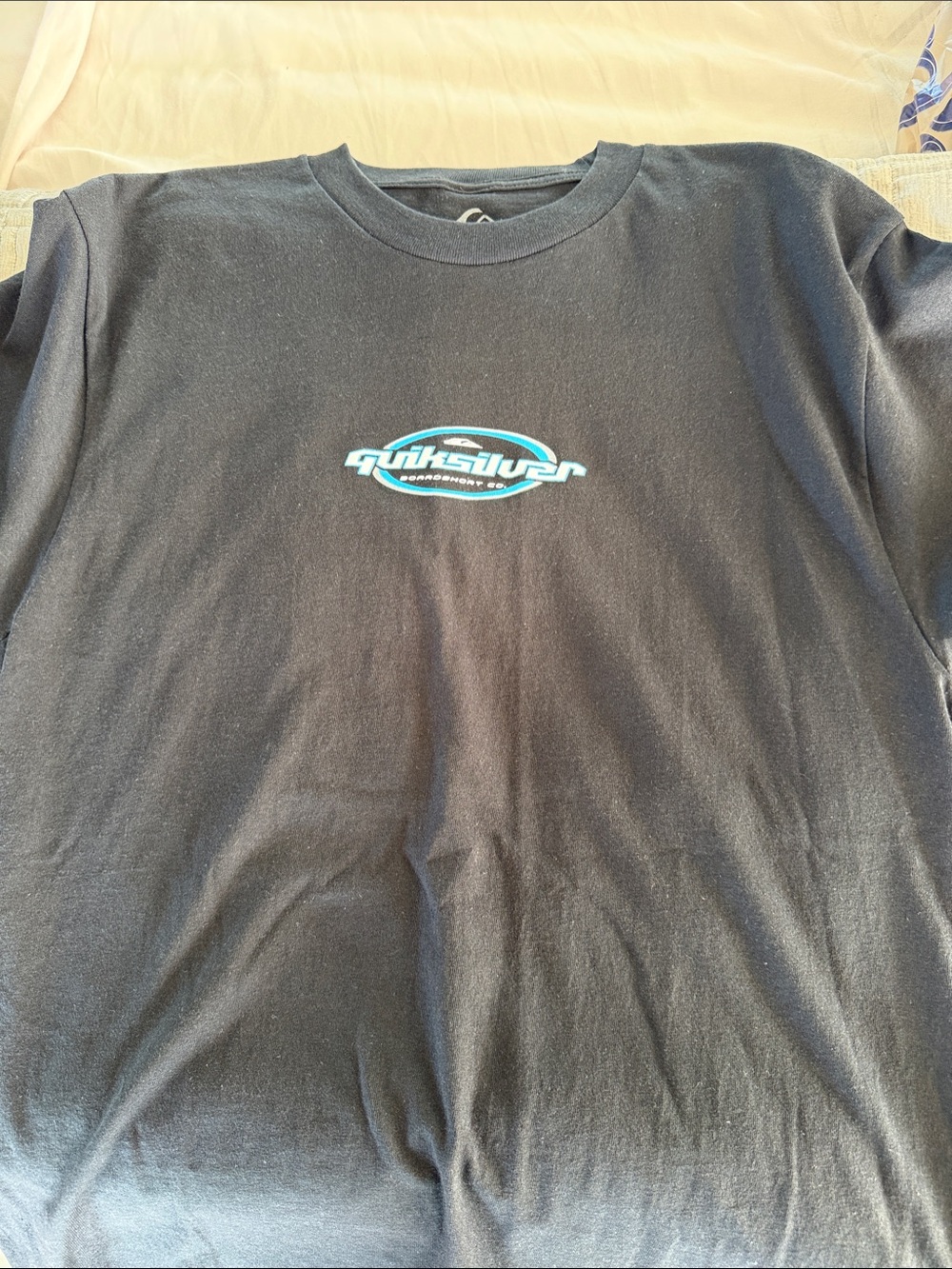 Quiksilver Black Tee with Teal Logo